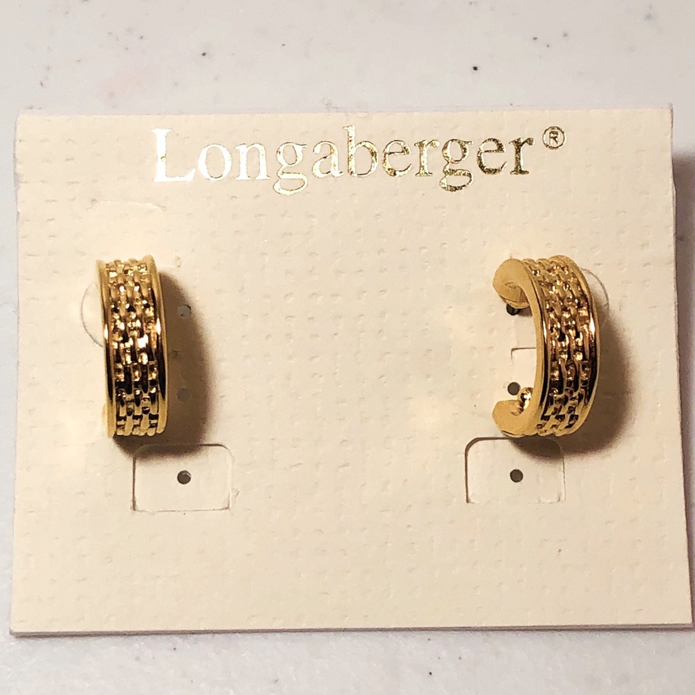 Longaberger Gold Weave Earrings